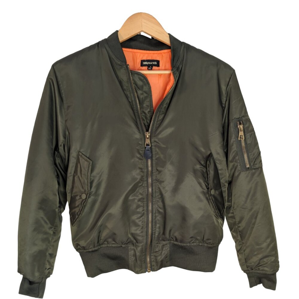 Like New 36Points5 Olive Green MA-1 Style Bomber Jacket | Small | Military Chic